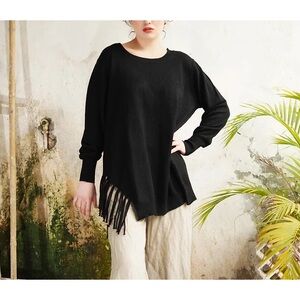 Black sweater with fringe